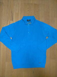 zilli ジリー　ロイヤルブルー　ニットシャツ　記載欧L　日本XLサイズ相当　ニット　編み　長袖　シャツ　綺麗な色　か82