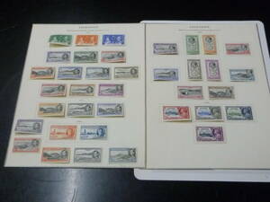 23　S　№2　英領 アセンション切手　1934-1953年　SC#23-45aの内　計37種　2リーフ　未使用OH　【SC評価 $367】
