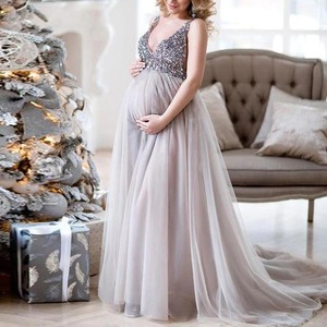 マタニティドレス マタニティフォト くすみカラー 4サイズ ロングドレス 妊婦 オフショルダー AT12570