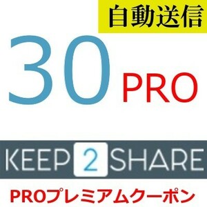 【自動送信】Keep2Share PRO 公式プレミアムクーポン 30日間 通常1分程で自動送信します