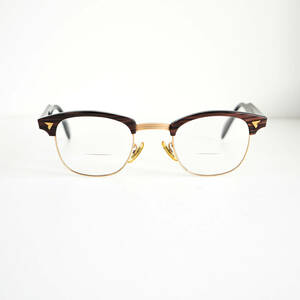 貴重!1960年代 アメリカンオプティカル マルコムX ヴィンテージ眼鏡 サーモント レッドウッドメガネ 48-24 アンティークレトロ 50s60s