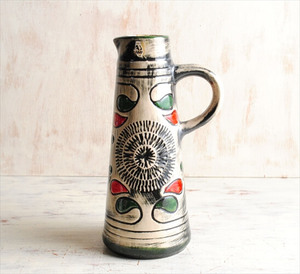 西ドイツ製 ヴィンテージ Bay Keramik 陶器の花瓶 花器 一輪挿し ミッドセンチュリー期 フラワーベース アンティーク_ig2915