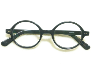 金子眼鏡系列 DIRECT GLASS LABO ●度無し UVカット レンズ交換不要 即戦力！ 流通量少！ ラウンド 格調高い ブラック 丸メガネ EC-003