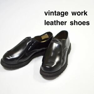 古着 vintage レザーシューズ ワークシューズ 革靴 ブラック ヴィンテージ vintage used 80s 90s デッキシューズ 靴 シューズ