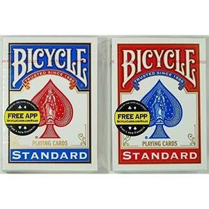 Bicycle マジックに最適！トランプの王様「BICYCLE バイスクル ライダーバック808 ポーカーサイズ」レッド＆ブルーをセットでGET!！