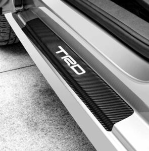 S120【ホワイトロゴ】TRD トヨタ ドア プロテクター カーボン ステッカー スカッフプレート 検)アルファード プリウス ヴェルファイア
