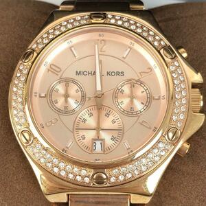 MICHAEL KORS マイケルコース アナログ 腕時計 ピンク ゴールド クオーツ ラインストーン 小物 レディース ブランド 