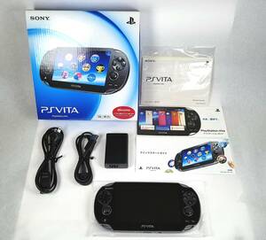 美品 PlayStation Vita (プレイステーション ヴィータ) 3G/Wi‐Fiモデル クリスタル・ブラック (初回限定版) (PCH-1100 AA01)