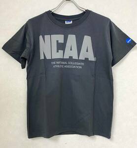 新品 L ★ NCAA レディース カレッジ Tシャツ 半袖 グレー ビッグロゴ アメカジ スポーツ ウェア トレーニング フィットネス ロゴ 刺繍 