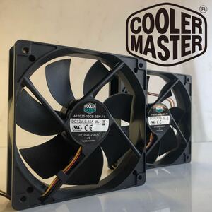 coolermaster 120ミリ ケースファン２個セット ブラック 取付ネジ付 クーラーマスター PWM3pin cooler master 1200rpm jx