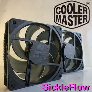 【美品】Cooler Master シクルフロー ブラック ２個セット 120mm 高級静音ファン 1800rpm密封ベアリング PWM4pin coolermaster ネジ付属.