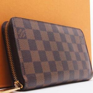 極美品 ルイヴィトン Louis Vuitton ダミエ エベヌ ジッピー ラウンドファスナー ブラウン N60015 長財布 612