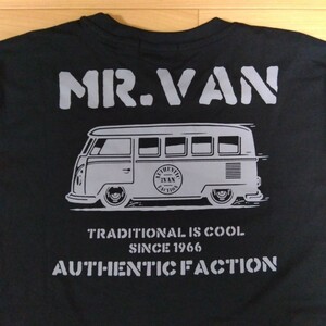 L　ミスターヴァン　MR.VAN 新品　長袖Tシャツ　ロンT　トップス　黒　メンズ紳士　タイプ2風バックプリント アウトドア　ゴルフウェア　