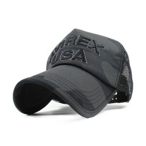 大きいサイズ XL アヴィレックス AVIREX USA メッシュキャップ ブラック カモフラ　帽子　野球帽 春夏 新作 メンズ　レディース