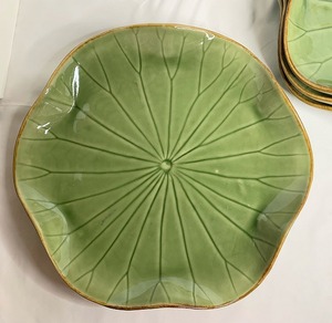 JENGGALA ジェンガラ Lotus ロータス モチーフ 大皿 4枚セット 約31.5cm グリーン 南国 新生活
