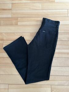 送料無料 サムシングSOMETHING ブーツカット ブラックデニム 27 W58 日本製 黒 パンツ