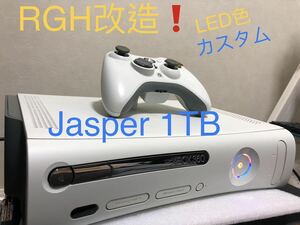 Xbox360 1TB RGH 日本語化 メインて済み　本体　付属品付　動作確認済み(Jasper) LED色カスタム