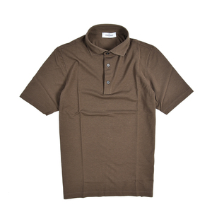 新着 新品 グランサッソ GRAN SASSO ポロシャツ 半袖 ストレッチ メンズ コットン 100% ジャージー素材 ブラウン 380451-50