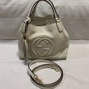 美品GUCCIソーホー2wayショルダーバッグアイボリー