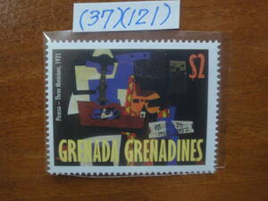 (37)(121) グレナダグレナディーン　＄２ピカソ絵画「３人の音楽家たち」　未使用美品