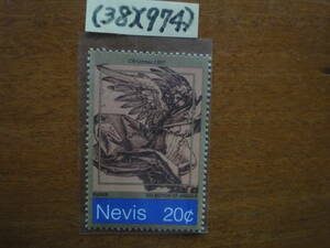 (38)(974) ネビス　20C 絵画１種・デューラー画クリスマス天使　未使用美品1997年発行