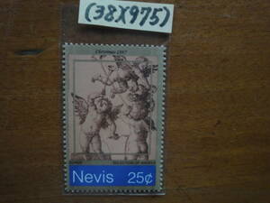 (38)(975) ネビス　25C絵画１種・デューラー画クリスマス天使　未使用美品1997年発行