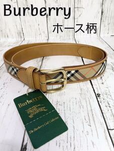 Burberry バーバリー ノバチェック ホース柄 デットストック ベルト
