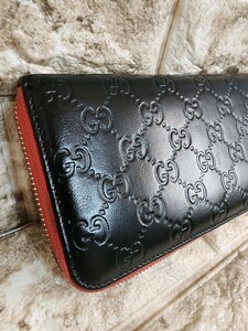 極美品 グッチ 長財布 ラウンドファスナー 正規品