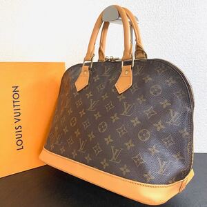1円~ 美品 LOUIS VUITTON ルイヴィトン モノグラム アルマ PM レディース 中古 ハンドバッグ ブラウン キャンバス