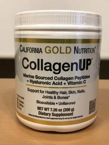 コラーゲン、California Gold Nutrition, CollagenUP、加水分解海洋性コラーゲンペプチド、ヒアルロン酸とビタミンC配合、プレーン、206g