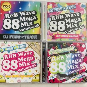 送料無料 / DJ FUMI☆YEAH! / R&B WAVE 88 MEGA MIX VOLUME.03〜06 / R&B MIX 4枚セット / komori ddt hiroki dask swing