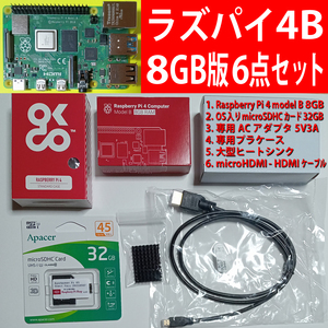Raspberry Pi 4 model B 8GB スターター キット 6点セット V3 (KSY社製パッケージ)[RASST48STA0323] 未使用
