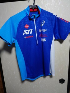 アシックスA77 半袖シャツ Lサイズ　ハーフジップシャツ　ランニング　サイクリング