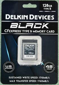 ★Delkin デルキン BLACK CFexpress Type-Bカード 128GB SLC 最低持続書込速度1,710MB/s★
