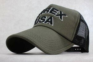 大きいサイズ XL アヴィレックス AVIREX USA メッシュキャップ カーキ 帽子　春夏 新作 メンズ　レディース