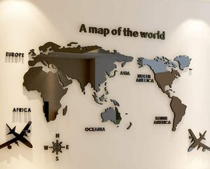 【神話広場】 3D 世界地図 ウォールステッカー 壁紙 diy 飾り はがせる 装飾 おしゃれ シール 防水 壁 ホーム キッチン