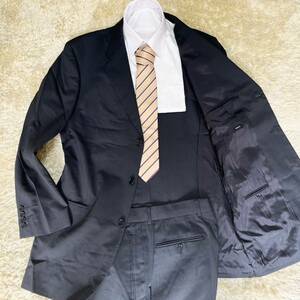 XXL! ヒューゴボス 『紳士の着こなし』 スーツ セットアップ ジャケット 黒 ブラック ストレッチ HUGO BOSS 52 大きいサイズ ストレッチ