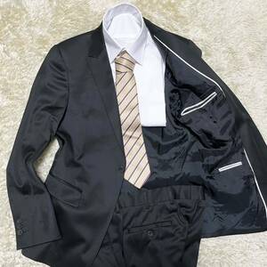 エンポリオアルマーニ 『紳士の嗜み』 EMPORIO ARMANI DAVID LINE スーツ セットアップ ジャケット 黒 ブラック S〜M位