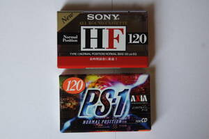 【送料込み・未使用品】120分 カセットテープ　未使用品　SONY HF 120分、AXIA PS-1 120分　2本セット