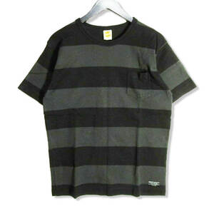 TROPHY CLOTHING トロフィークロージング 半袖Tシャツ ボーダー Tee 日本製 ブラック グレー L 27102216