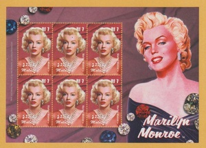 ● 【外国切手・モルディブ】 マリリン・モンロー (04)　切手シート 　未使用