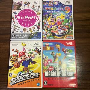 Wiiソフト 4本セット マリオブラザーズ マリオスポーツミックス マリオパーティ9 Wii party