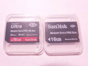 送料無料　美品　メモリースティック PRO-HG Duo 16GB　2枚合計32GB　Ultra　サンディスク製　SanDisk製