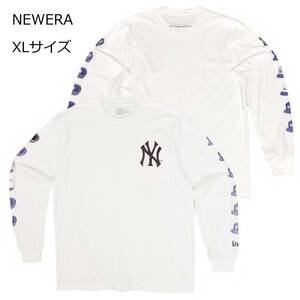 １円～　新品　送料無料　NEW　ERA　ニューエラ　ニューヨーク　ヤンキーズ　長袖Tシャツ　ロンT　白　XL　ベースボール　野球　大リーグ