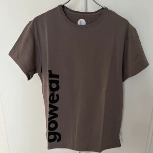 gowear メンズTシャツ ダークグレー　L バックスウェットTシャツ プリント 半袖Tシャツ ロゴ 男性Tシャツ　ビッグロゴ 