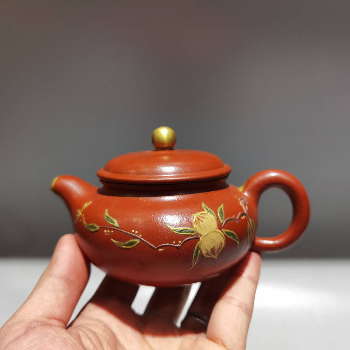 聚寶齋*紫砂製*梅花訪古壺】 茶壺茶道具稀少珍品中国時代美術容量：400cc-