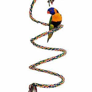 【送料無料】大中小型インコ ロープパーチ 1m 布製止まり木 ブランコ ゆらゆら 脚に優しいタッチ オウム 鳥用 ロープ 遊びおもちゃ