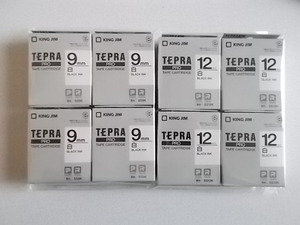☆KINGJIM キングジム テプラ TEPRA PRO テープカートリッジ　８ｍ　SS9K 4個　SS12K ４個　計８個☆　送料無料