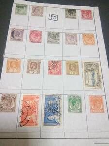 英領海峡植民地：通常切手 国王図案/BMA加刷などを貼付したアプ帳の一部、状態良好
