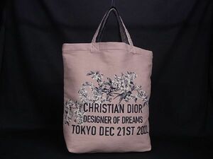 ■極美品■ Christian Dior ディオール DESIGNER OF DREAMS コットン バード 鳥 トート ハンドバッグ レディース ピンク系 AI6251アP
